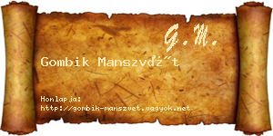 Gombik Manszvét névjegykártya